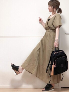 「petitcro（プティクロ）のpetitcro  ワイドバングル PCKB1901001（バングル/リストバンド）」を使った、高野軍曹さん（レディース・158cm）の春コーディネート