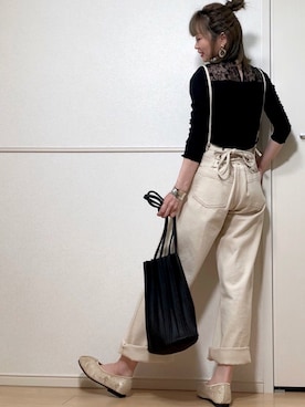 「petitcro（プティクロ）のpetitcro  ワイドバングル PCKB1901001（バングル/リストバンド）」を使った、高野軍曹さん（レディース・158cm）の春コーディネート