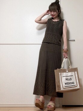 「FUN.TRINITY（ファン トリニティー）のアイテム（ワンピース/ドレス）」を使った、高野軍曹さん（レディース・158cm）の春コーディネート