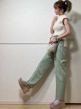 「petitcro（プティクロ）のpetitcro  ワイドバングル PCKB1901001（バングル/リストバンド）」を使った、高野軍曹さん（レディース・158cm）の夏コーディネート