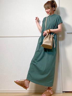 「USAコットン」｜「アイテム（アクセサリー）」を使った、高野軍曹さん（レディース・158cm）の夏コーディネート
