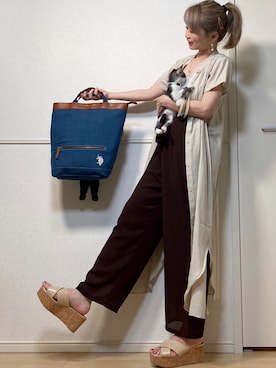 「green（グリーン）のアイテム」を使った、高野軍曹さん（レディース・158cm）の夏コーディネート