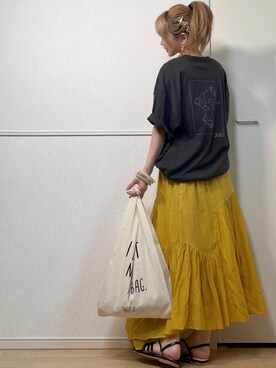 「green（グリーン）のアイテム」を使った、高野軍曹さん（レディース・158cm）の夏コーディネート