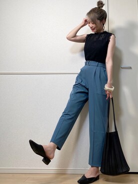 「FUN.TRINITY（ファン トリニティー）のアイテム（パンツ）」を使った、高野軍曹さん（レディース・158cm）の夏コーディネート