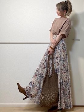 「green（グリーン）のアイテム」を使った、高野軍曹さん（レディース・158cm）の夏コーディネート