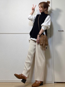 「Daniel Wellington（ダニエルウェリントン）の販売終了クラシックペティット アッシュフィールド32mm（アナログ腕時計）」を使った、高野軍曹さん（レディース・158cm）の秋コーディネート