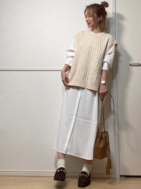 「Daniel Wellington（ダニエルウェリントン）の販売終了クラシックペティット アッシュフィールド32mm（アナログ腕時計）」を使った、高野軍曹さん（レディース・158cm）の秋コーディネート