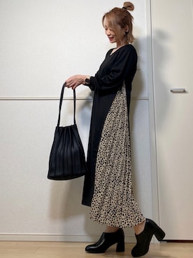 「Daniel Wellington（ダニエルウェリントン）の販売終了クラシックペティット アッシュフィールド32mm（アナログ腕時計）」を使った、高野軍曹さん（レディース・158cm）の秋コーディネート