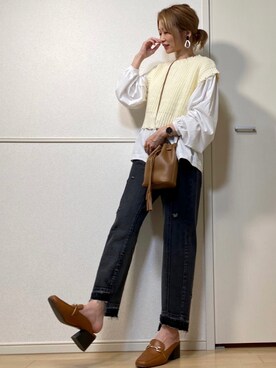 「Daniel Wellington（ダニエルウェリントン）の販売終了クラシックペティット アッシュフィールド32mm（アナログ腕時計）」を使った、高野軍曹さん（レディース・158cm）の秋コーディネート