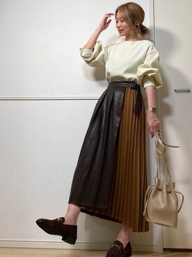 「Daniel Wellington（ダニエルウェリントン）の販売終了クラシックペティット アッシュフィールド32mm（アナログ腕時計）」を使った、高野軍曹さん（レディース・158cm）の秋コーディネート