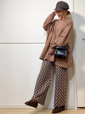 「reca（レカ）のアイテム（チュニック）」を使った、高野軍曹さん（レディース・158cm）の秋コーディネート