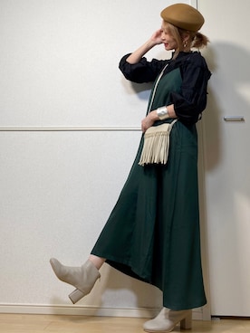 「アーバンリサーチ」｜「アイテム（ハンチング/ベレー帽）」を使った、高野軍曹さん（レディース・158cm）の秋コーディネート