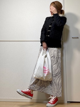 「Traditional Weatherwear（トラディショナルウェザーウェア）のMARCHE BAG MINI（トートバッグ）」を使った、高野軍曹さん（レディース・158cm）の秋コーディネート