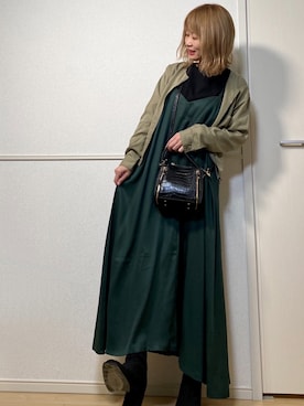 「ショートブルゾン」｜「アイテム（その他シューズ）」を使った、高野軍曹さん（レディース・158cm）の秋コーディネート