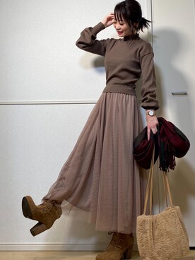 ワンピース ドレスを使った 大判ストール の人気ファッションコーディネート Wear