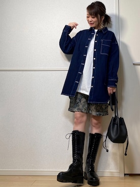 「LVEU.（ラブユ.）のアイテム」を使った、高野軍曹さん（レディース・158cm）の冬コーディネート