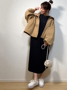 「ミニショルダー」｜「アイテム（スリッポン）」を使った、高野軍曹さん（レディース・158cm）の春コーディネート