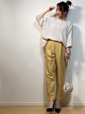 「ミニショルダー」｜「アイテム（その他）」を使った、高野軍曹さん（レディース・158cm）の春コーディネート