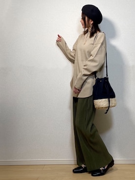 「MAMACASAR（ママカサル）のアイテム」を使った、高野軍曹さん（レディース・158cm）の春コーディネート
