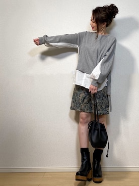 「socolla（ソコラ）のアイテム（トップス）」を使った、高野軍曹さん（レディース・158cm）の春コーディネート