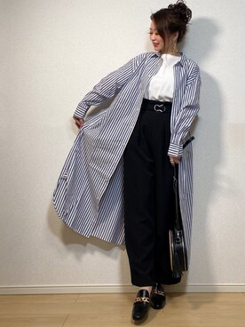「アイテム（ローファー）」を使った、高野軍曹さん（レディース・158cm）の春コーディネート