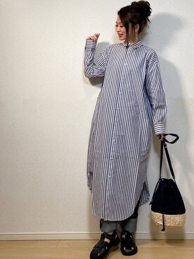 「ap retro（アプレトロ）のストレートデニムパンツ【ZOZO限定アイテム】（デニムパンツ）」を使った、高野軍曹さん（レディース・158cm）の春コーディネート