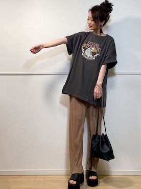 「JUNOAH」｜「アイテム（その他）」を使った、高野軍曹さん（レディース・158cm）の春コーディネート