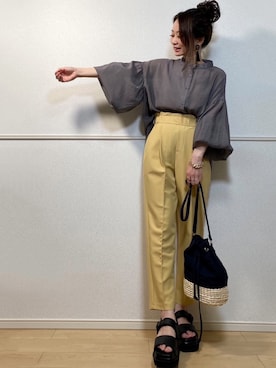「JUNOAH」｜「アイテム（その他）」を使った、高野軍曹さん（レディース・158cm）の春コーディネート