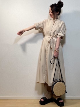 「JUNOAH」｜「アイテム（その他）」を使った、高野軍曹さん（レディース・158cm）の夏コーディネート