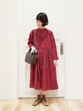 ソックス 靴下を使った 赤ワンピース のレディース人気ファッションコーディネート ユーザー ショップスタッフ Wear