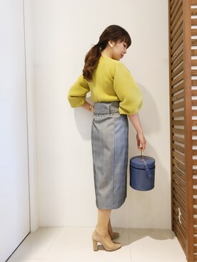 「アイテム（ドラムバッグ）」を使った、YUKAさん（レディース・161cm）の冬コーディネート