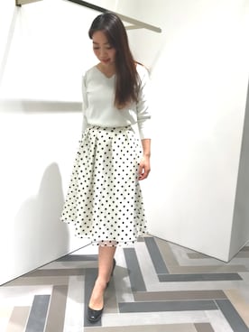 「ドット柄」｜YUKAさん（レディース・161cm）の春コーディネート