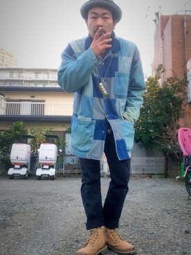 「アイテム（カバーオール）」を使った、歌右衛門さん（メンズ・169cm・30代）の冬コーディネート