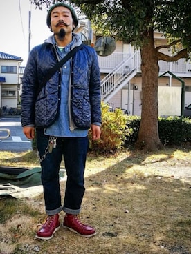 「BEAMS（ビームス）のアイテム（ナイロンジャケット）」を使った、歌右衛門さん（メンズ・169cm）の冬コーディネート