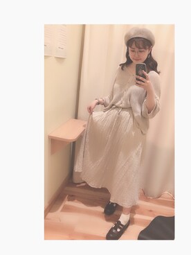 「消えそうな色コーデ」｜「アイテム（ハンチング/ベレー帽）」を使った、nana◎さん（レディース・156cm）の夏コーディネート