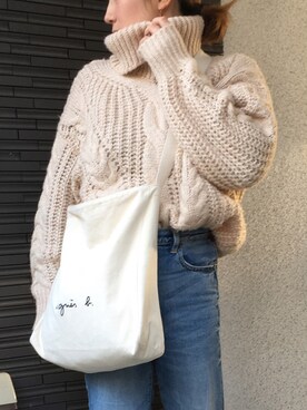 「アニエスベー」｜「アイテム（その他アウター）」を使った、yuminyさん（レディース・162cm）の冬コーディネート