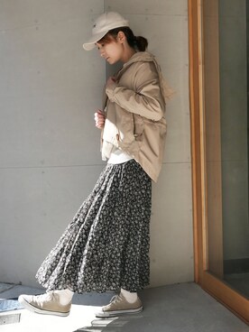 「CORNERS（コーナーズ）のアイテム（マウンテンパーカー）」を使った、yuminyさん（レディース・162cm）の春コーディネート