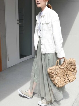 「カコバッグ」｜「アイテム（ジャケット/アウター）」を使った、yuminyさん（レディース・162cm）の春コーディネート