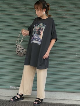 「CORNERS（コーナーズ）のアイテム（アクセサリー）」を使った、yuminyさん（レディース・162cm）の夏コーディネート