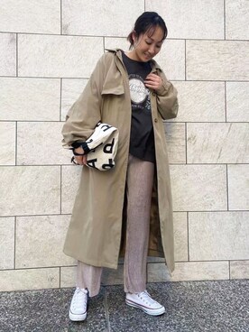 「corners」｜「アイテム（トレンチコート）」を使った、yuminyさん（レディース・162cm）の冬コーディネート