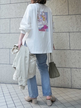 「春めきシューズ」｜「アイテム（デニムジャケット）」を使った、yuminyさん（レディース・162cm）の春コーディネート