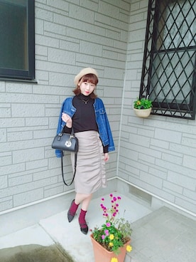 「one after another NICE CLAUP（ワンアフターアナザーナイスクラップ）のアイテム（ハンチング/ベレー帽）」を使った、ゆーか︎︎☁︎︎*.さん（レディース・168cm）の秋コーディネート