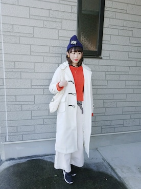 「earth music&ecology（アースミュージックアンドエコロジー）のアイテム（ダッフルコート）」を使った、ゆーか︎︎☁︎︎*.さん（レディース・168cm）の冬コーディネート