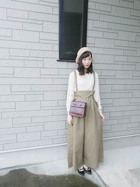 「one after another NICE CLAUP（ワンアフターアナザーナイスクラップ）のアイテム（ハンチング/ベレー帽）」を使った、ゆーか︎︎☁︎︎*.さん（レディース・168cm）の秋コーディネート