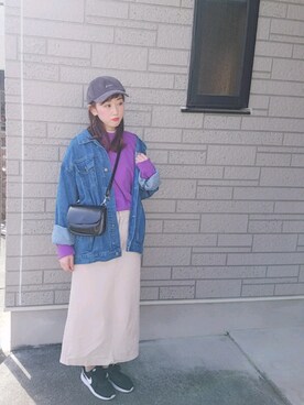 「unrelaxing（アンリラクシング）のアイテム（デニムジャケット）」を使った、ゆーか︎︎☁︎︎*.さん（レディース・168cm）の冬コーディネート