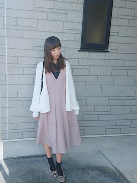 「archives（アルシーヴ）のアイテム（ジャンパースカート）」を使った、ゆーか︎︎☁︎︎*.さん（レディース・168cm）の秋コーディネート