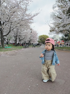 「SUPERGA（スペルガ）のアイテム」を使った、✼ほのほの✼さん（キッズ・70cm）の春コーディネート