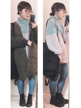 *Qchan*さん(レディース・155cm)の冬コーディネート