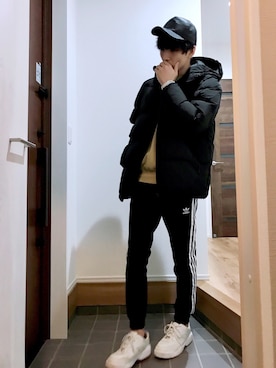 「韓国コーデ」｜「アイテム（アナログ腕時計）」を使った、ほーぷ（NAOKI）さん（メンズ・180cm）の冬コーディネート