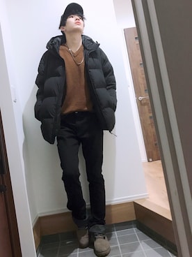 「ブラウン×ブラック」｜「アイテム（その他）」を使った、ほーぷ（NAOKI）さん（メンズ・180cm）の冬コーディネート